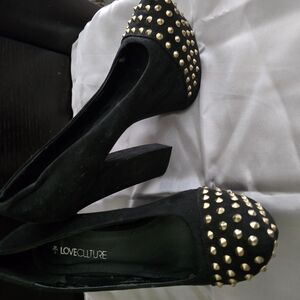 Love Culture Black Studded Women's Shoes